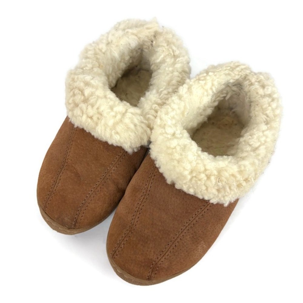 Old Friend Juliet Sheepskin Slip On Cozy Slippers in Medium Chestnut Brown